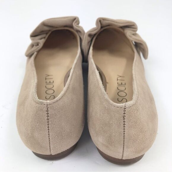 Sole Society KAMBER Tan Suede Leather Ruffle Pointed Toe Slip On Ballet Flat NEW - Picture 11 of 16